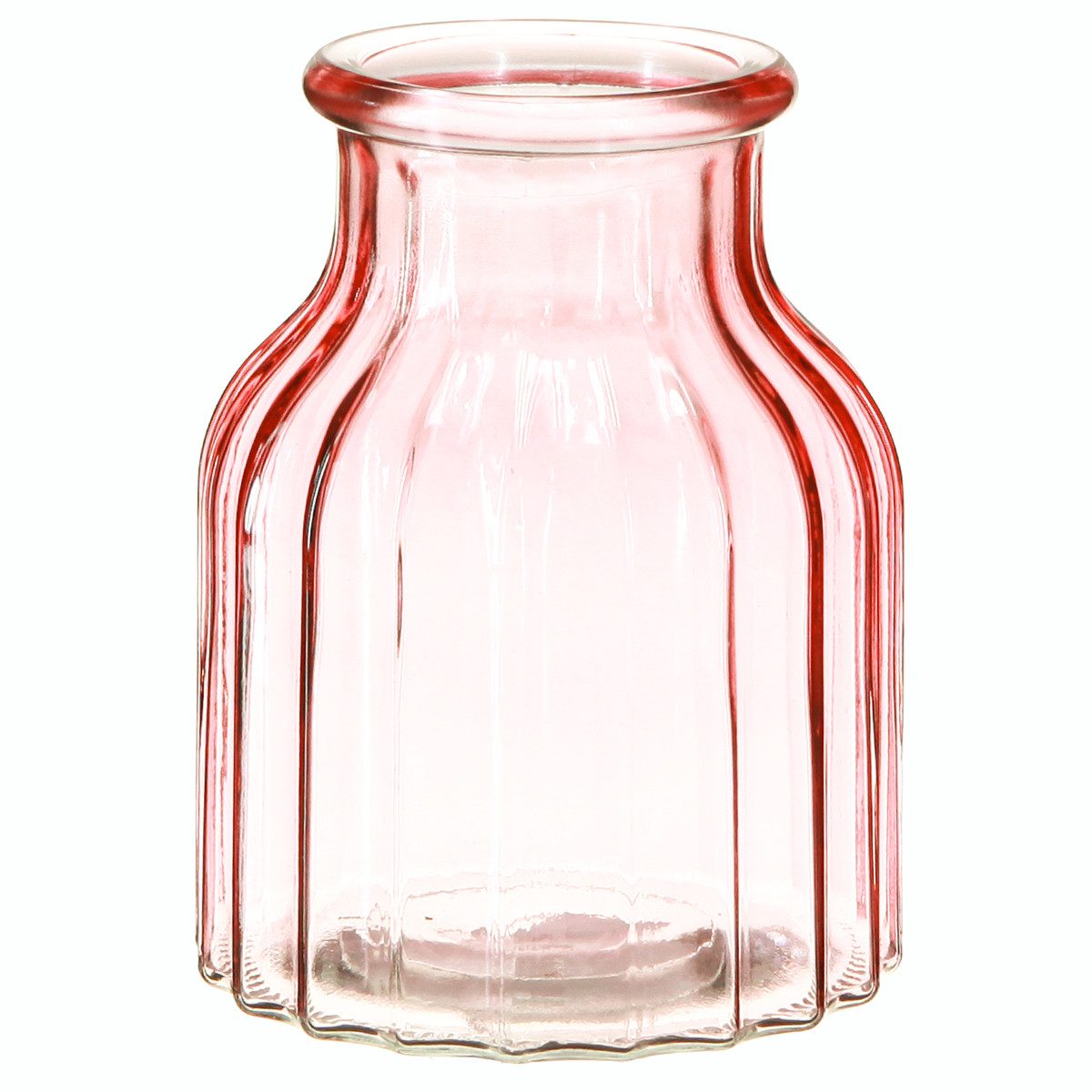 Florists Products Tischvase Retro Glas Blumenvase Rosa Ø11cm H14,5cm 2er Set , 2 Stück