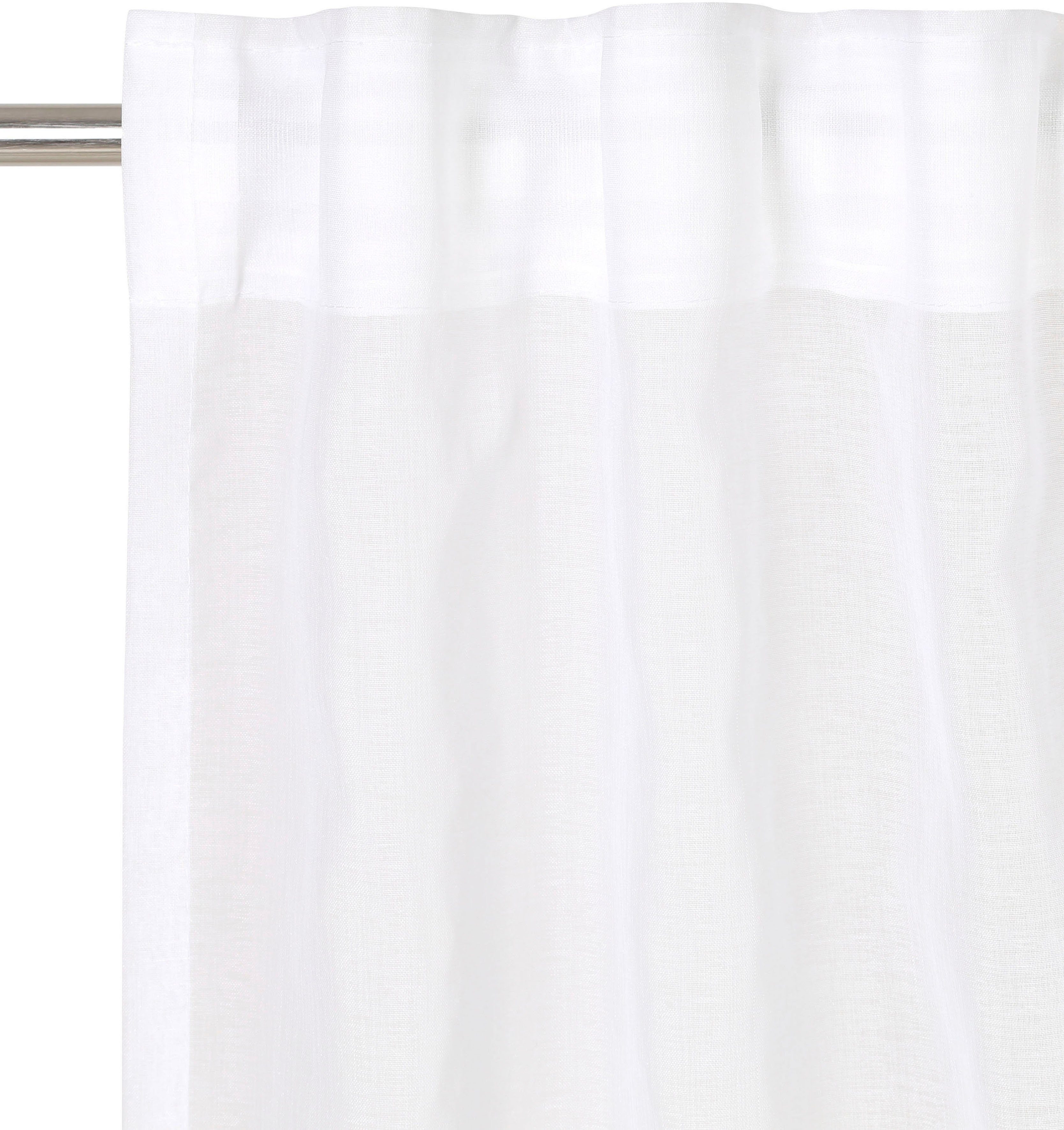 Gardine Dolly, my home, transparent, gewebt Polyester, transparent, (1 St), Multifunktionsband glatt, weiß