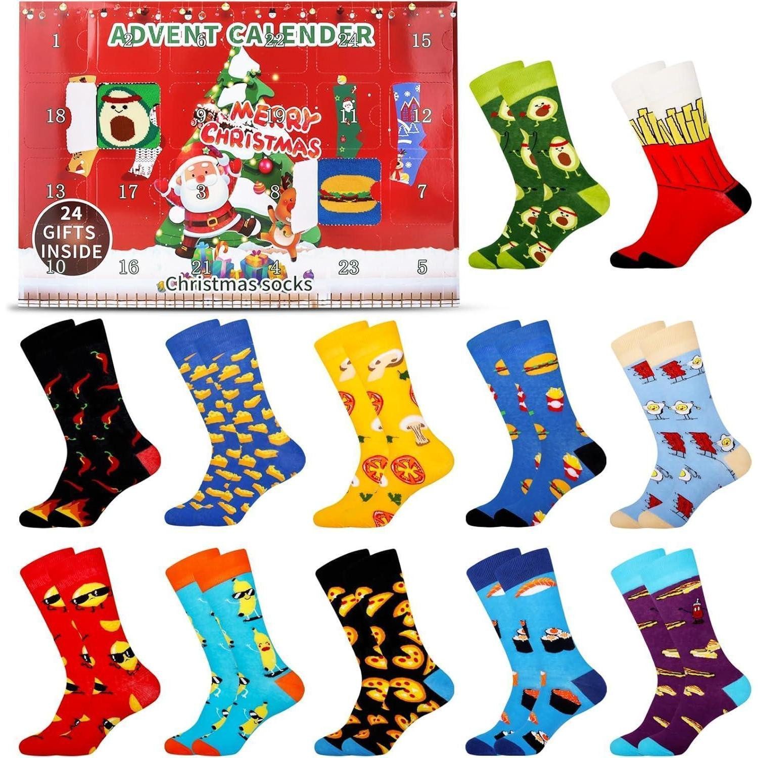 LuxusKollektion Adventskalender Weihnachtskalender Kinder Socken 35-38 Mädchen Jungs 8-12 Jahre 2024