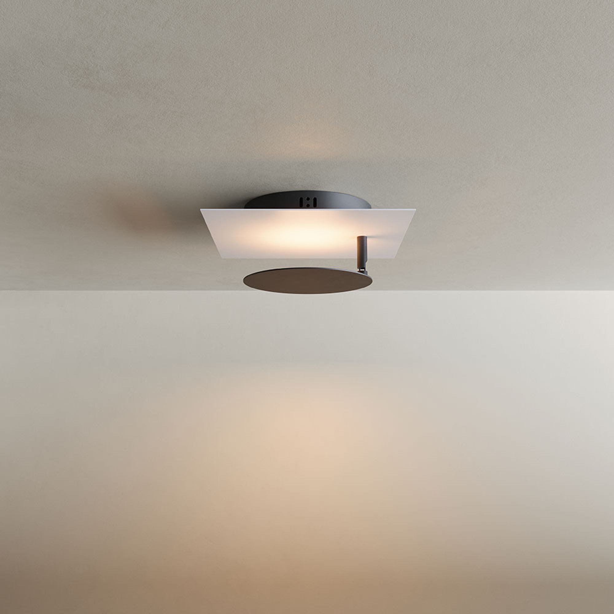 s.luce Deckenleuchte LED Wandlampe Deckenlampe Plate Weiß, Warmweiß
