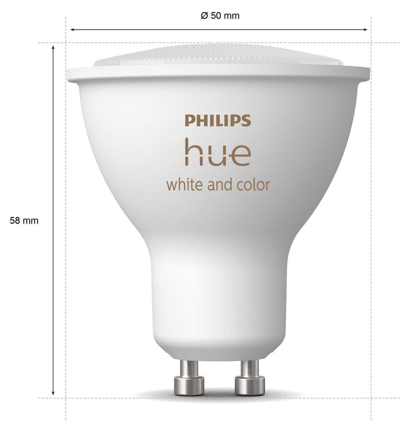 Hue 230lm!, White Einzelpack 1 Amb. GU10 Farbwechsler, GU10, LED-Leuchtmittel Warmweiß Philips Col. St., &