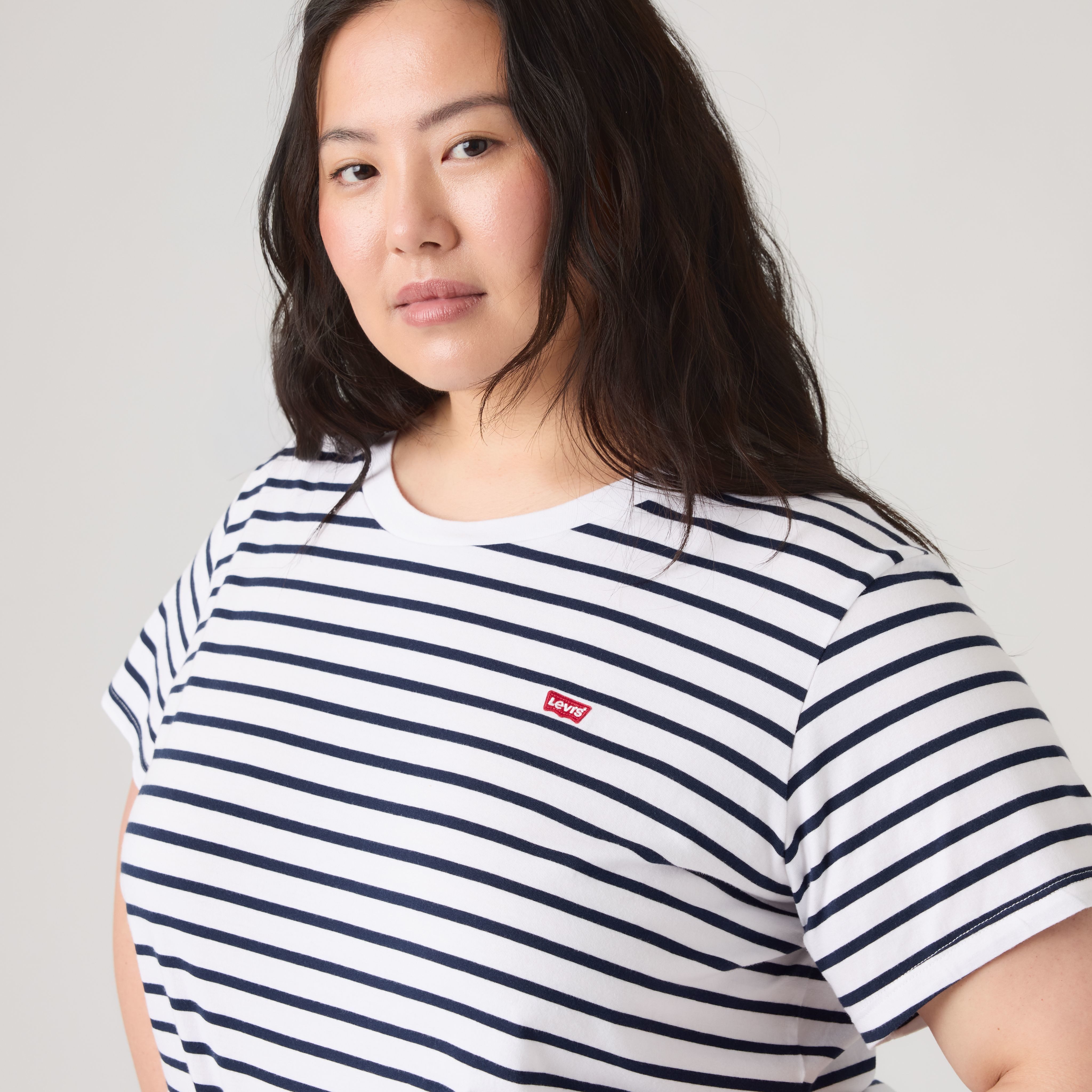 Levi's® Plus T-Shirt PL THE PERFECT im Streifendesign – Bild 4 von 4
