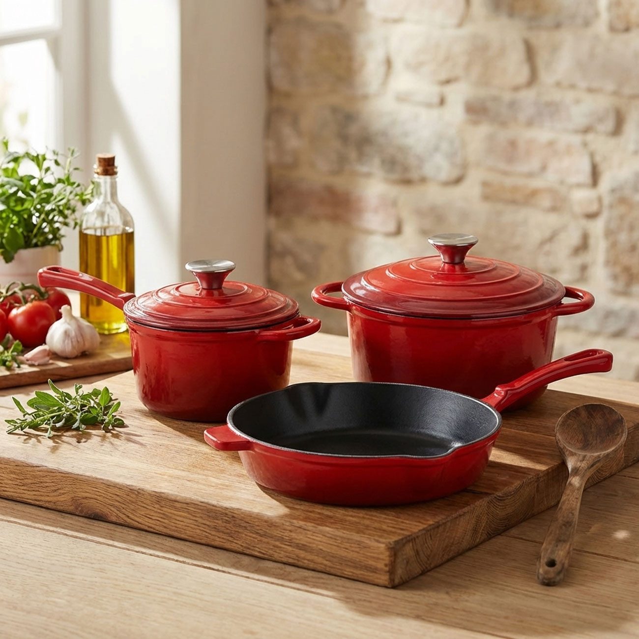Casativo Topf-Set Topf-Set aus Pfanne, Kochtopf und Stielkasserolle, Kochgeschirr für alle Herdarten, Induktion & Backofen