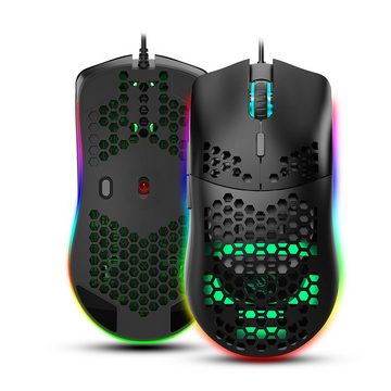 GelldG Gaming Maus mit Kabel, Gaming Mouse 6400 DPI Optischer Sensor Gaming-Maus (kabelgebunden)