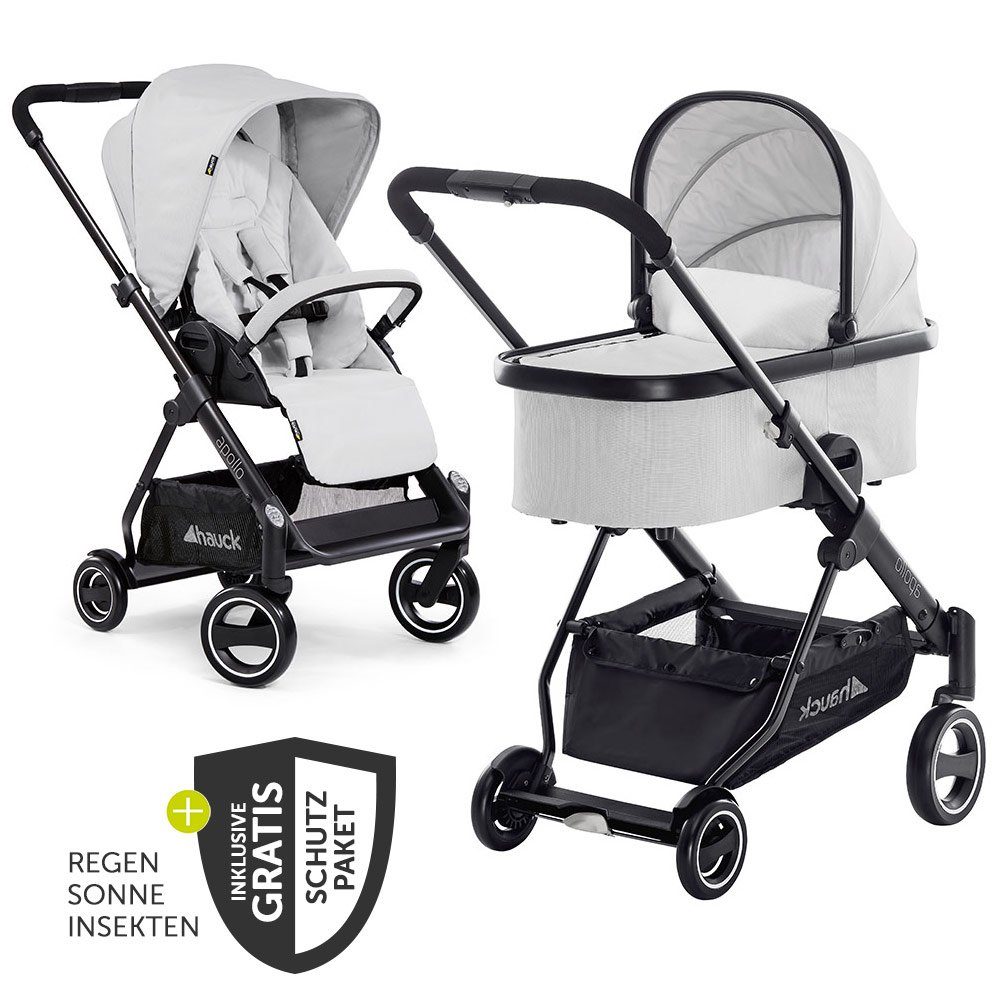 Hauck Kombi-Kinderwagen »Apollo - Lunar«, (7-tlg), inkl. Babywanne, Sportsitz und XXL ...