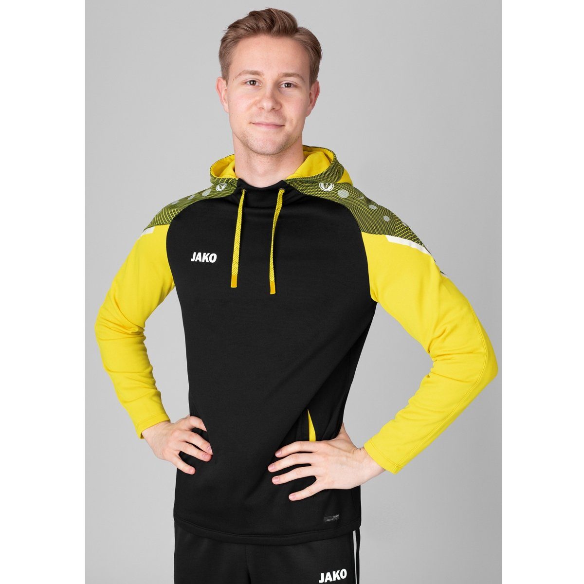 Jako Kapuzensweatshirt schwarz/soft yellow