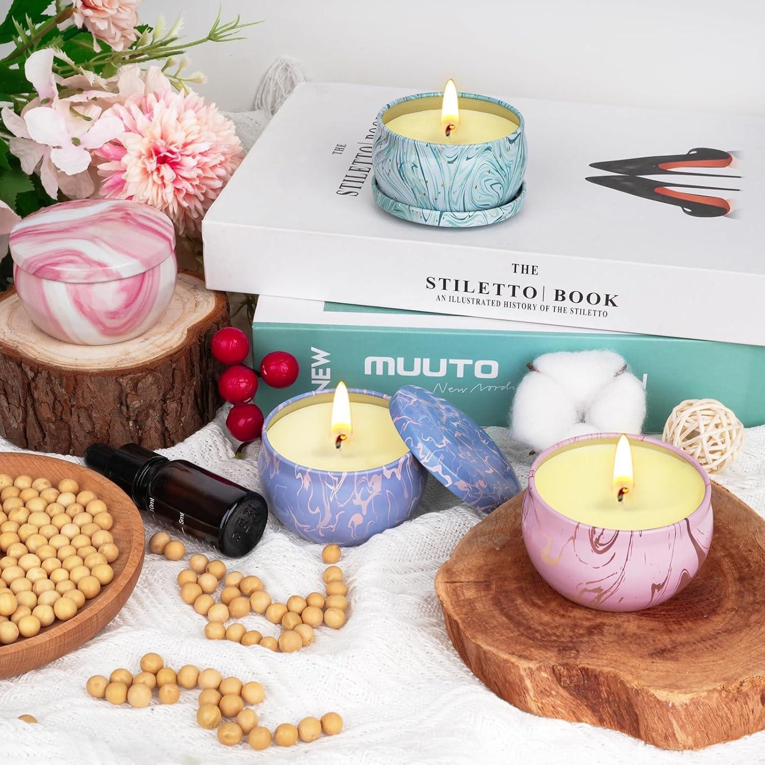 LuxusKollektion Duftkerze Duftkerzen Geschenkset 4er Set Sojawachs Aromatherapie