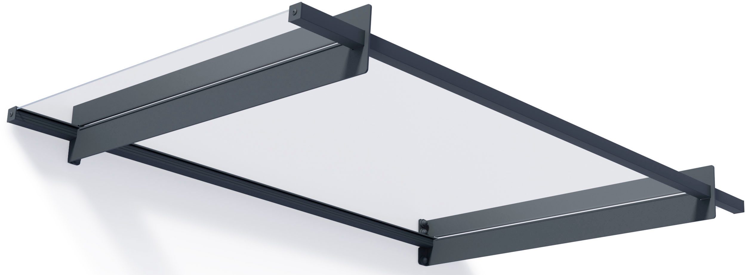 Palram - Canopia Vordach Nancy, Alu Anthrazit Paneel Klar