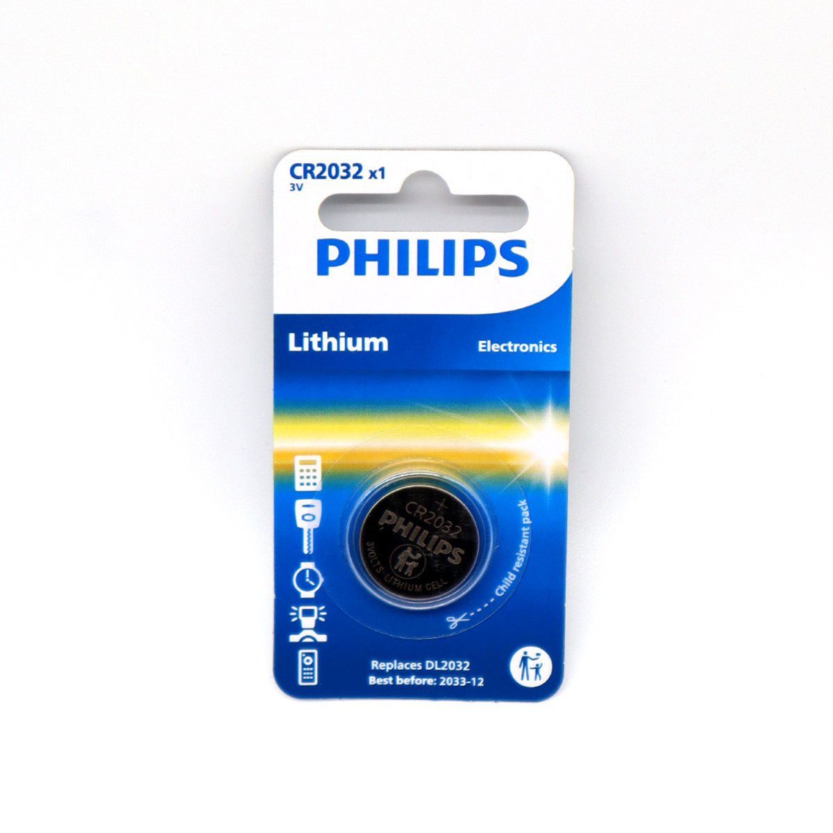 Philips Philips Batterie CR2032 Lithium 1 Stück Phil-CR2032/01B Verlängerungskabel