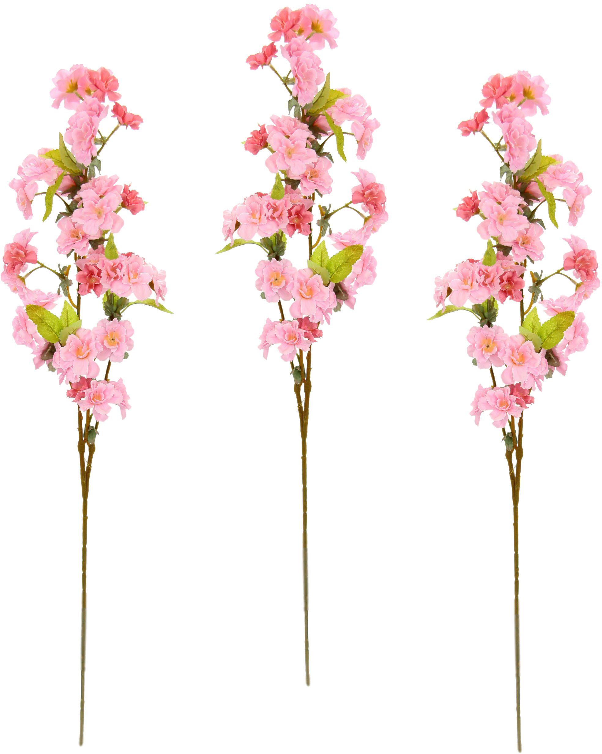 Kunstpflanze Palina Kirschblütenzweig, my home, Höhe 84 cm, 3er Set rosa