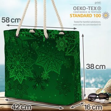 VOID Strandtasche (1-tlg), Weihnachtsstern grün Beach Bag Weihnachtsstern Stern Weihnachten Winter Dekorat