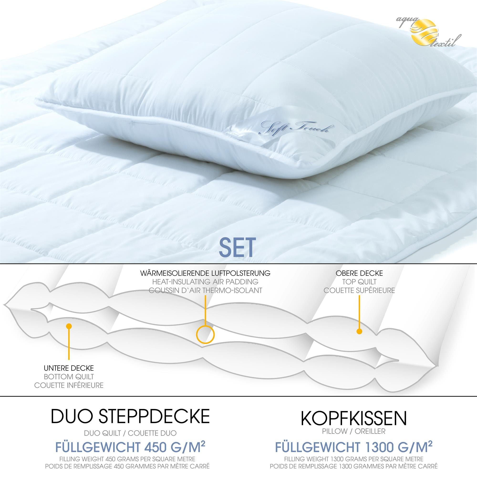 aqua-textil Bettdecke, Kopfkissen + Topper Soft günstig online kaufen