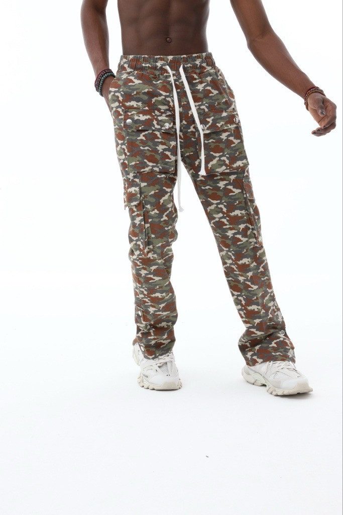 COFI Casuals Jogginghose Camouflage Hose mit seitlichen Taschen und Knöpfen Unisex