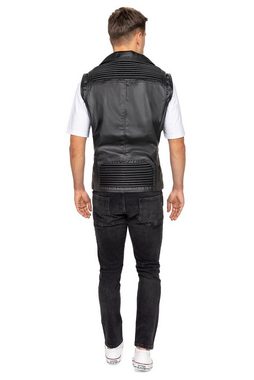 Reichstadt Lederweste Kunstleder Weste RS006W PU (1-tlg) im Biker Style