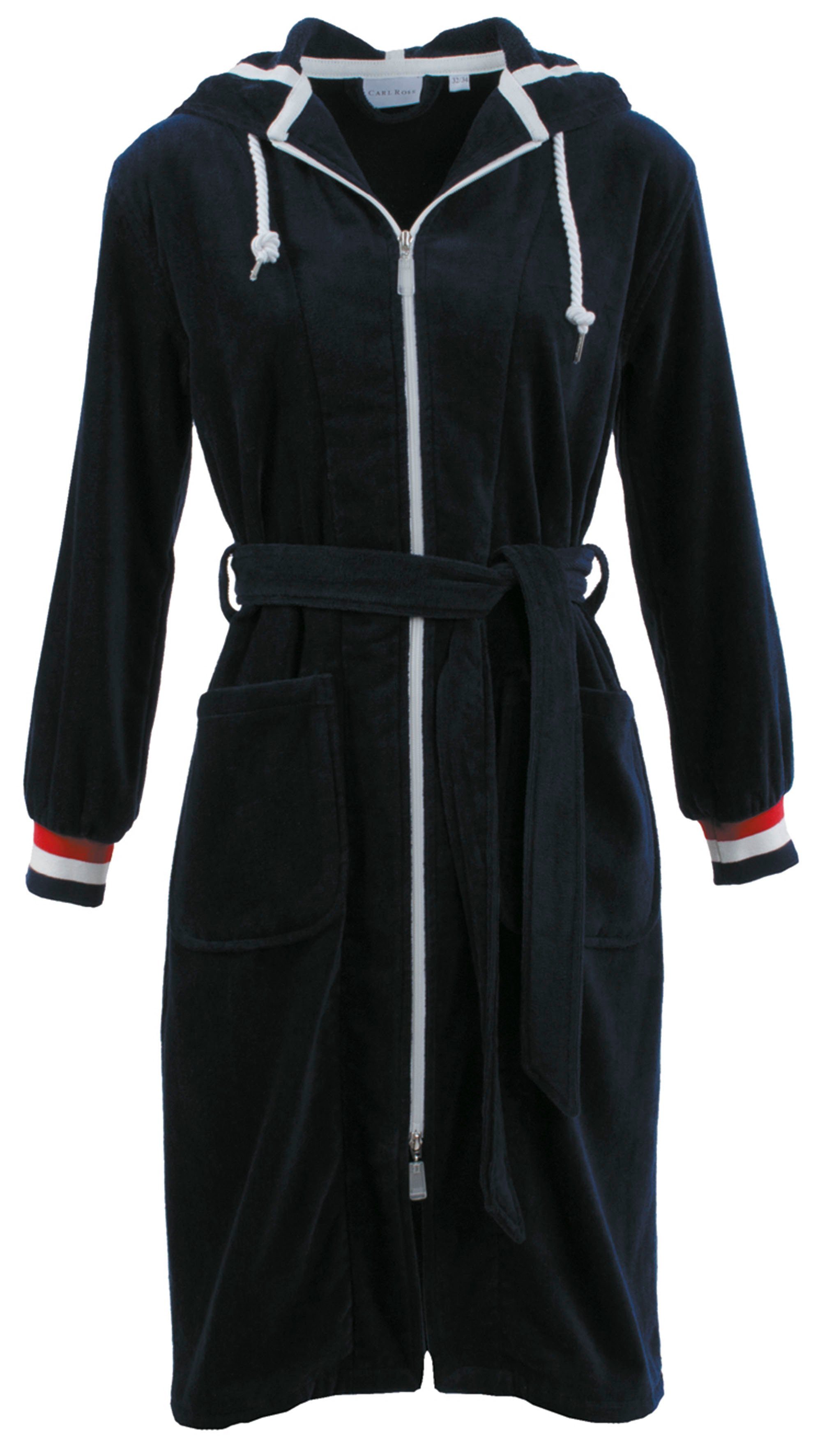 Carl Ross Damenbademantel 437410, Midilänge, Velours, Stehkragen, 2-Wege Re günstig online kaufen