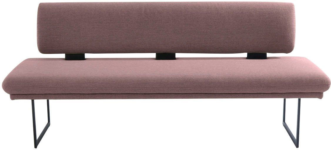 K+W Komfort & Wohnen Polsterbank Longbeach (1-St), mit Metallkufen in schwarz Struktur, in der Breite 204cm oder 224cm