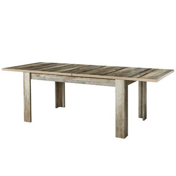 Lomadox Esstisch BRANSON-36, Tisch ausziehbar 160-200 cm in Vintage Driftwood Braun, 160x76x90 cm