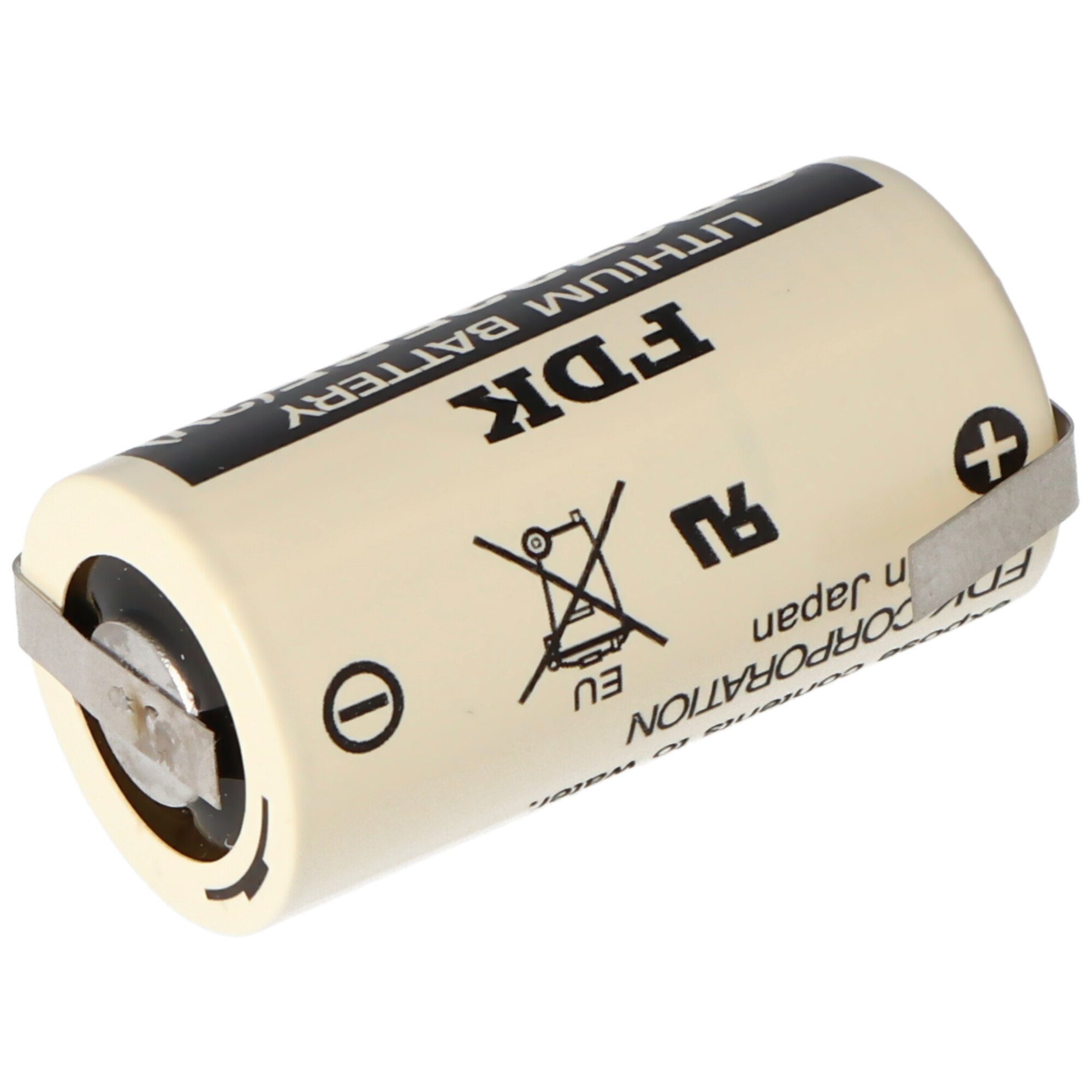 Sanyo Sanyo Size Batterie 2/3A, Lithium SE mit CR17335 Lötfahne Batterie, (3,0 V) Z-Form