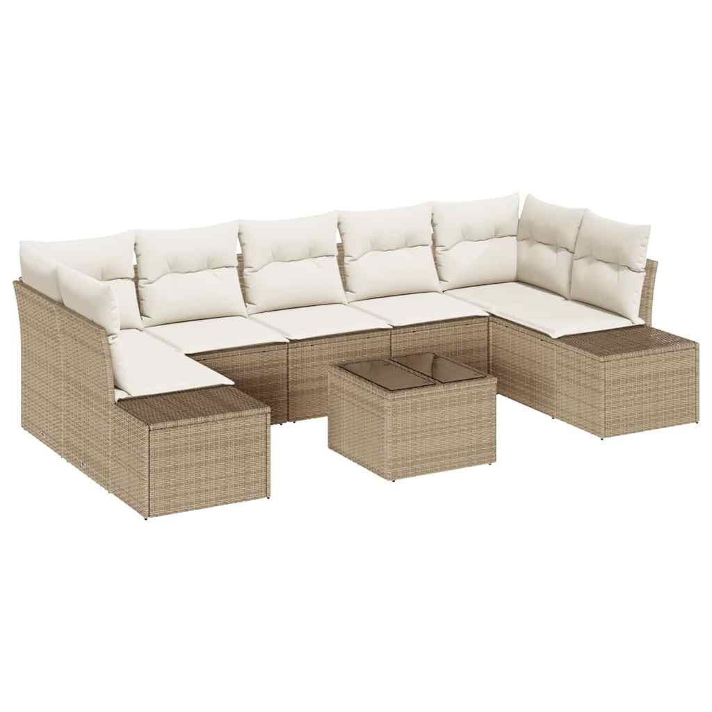 vidaXL Loungesofa Garten-Sofa-Set 8 pcs Beige und Creme 55 x 55 x 37 cm, 8 Teile