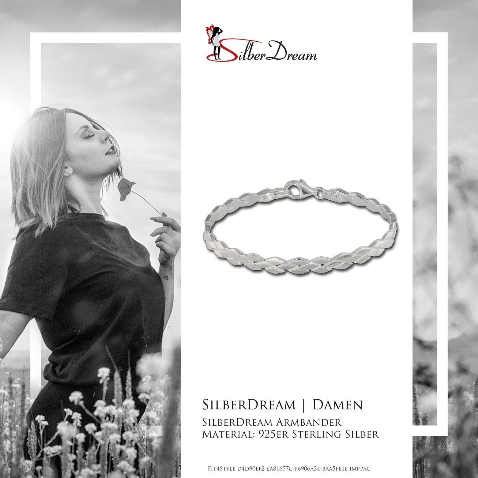 SilberDream Silberarmband SDA4901JX SilberDream 925 Sterling Silber (Armband), Damen Armband (Blütenblatt) ca. 19cm, 925 Sterling Silber, Farbe: silb – Bild 5 von 5