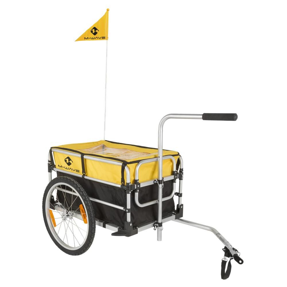 M-Wave Fahrradkinderanhänger M-WAVE Stalwart Carry Fold 1 - faltbarer Gepäck-Fahrradanhänger, Alumi