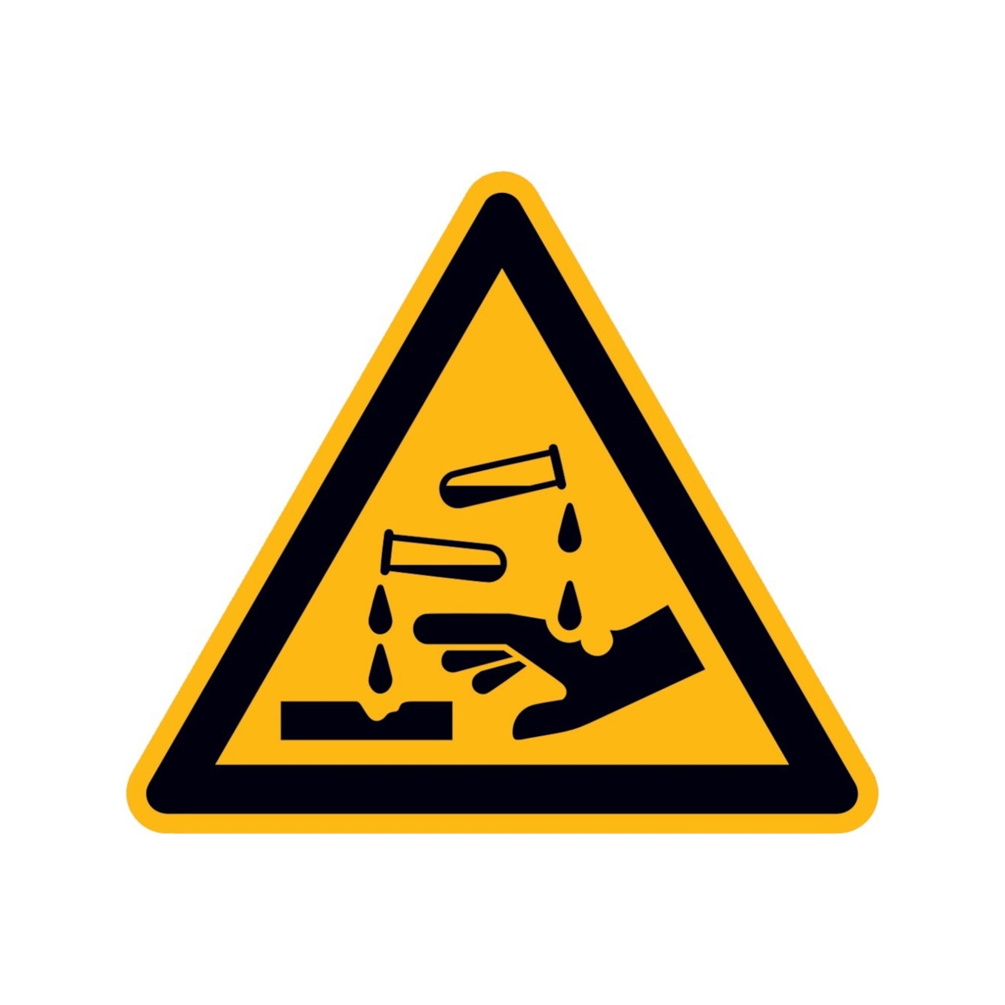 wolk Aufkleber SafetyMarking Warnschild Folie SL 200 mm Warnung vor ätzenden Stoffen