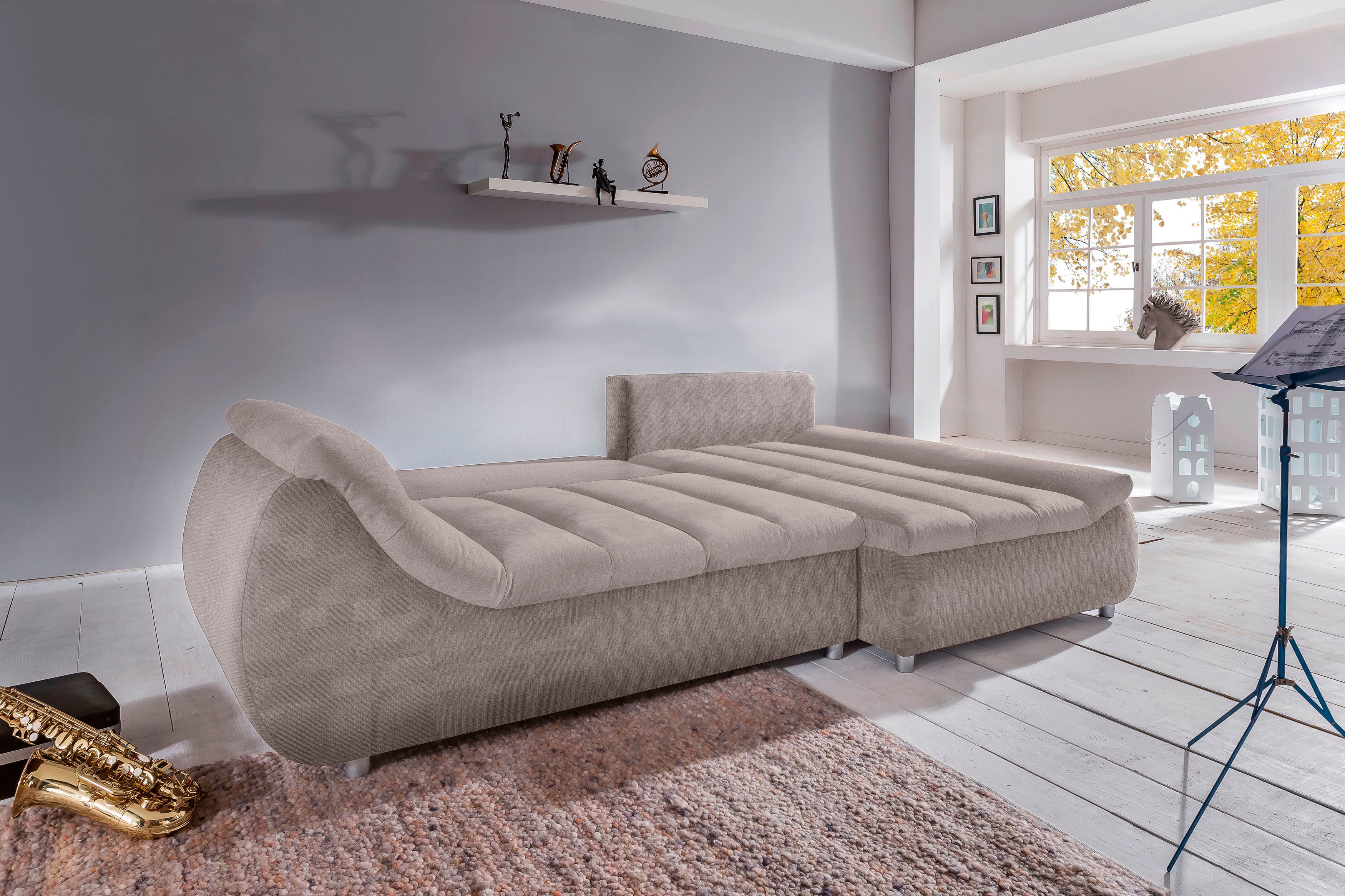 INOSIGN Ecksofa "Imola, bequem, aktuelle Steppung im Sitz, L-Form, Breite 2 günstig online kaufen