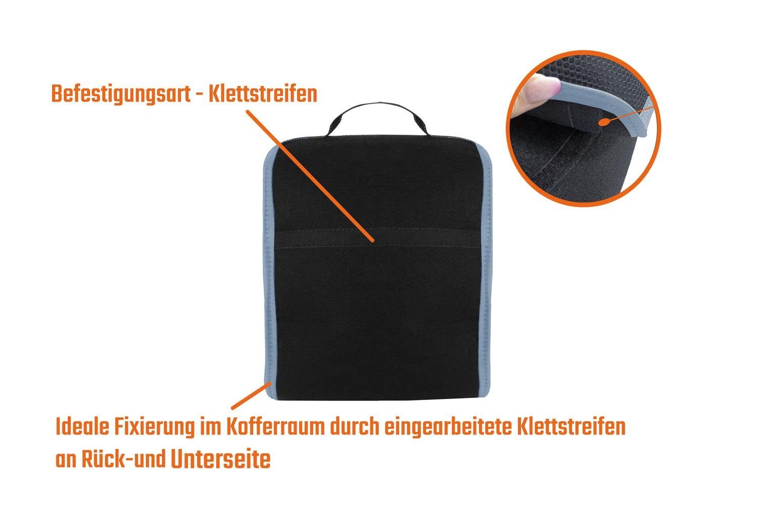 L & P Car Design Organizer Kofferraumtasche Auto in schwarz mit grauem Saum – Bild 3 von 5