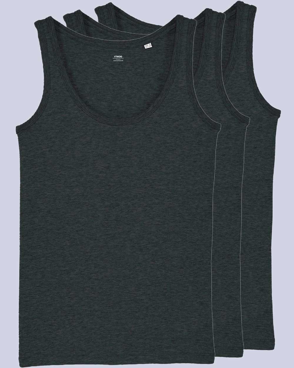 YTWOO Tanktop 3er Pack Топи, Damen, meliert, Bio Baumwolle (Spar-Set, 3er Pack Spar-Set)