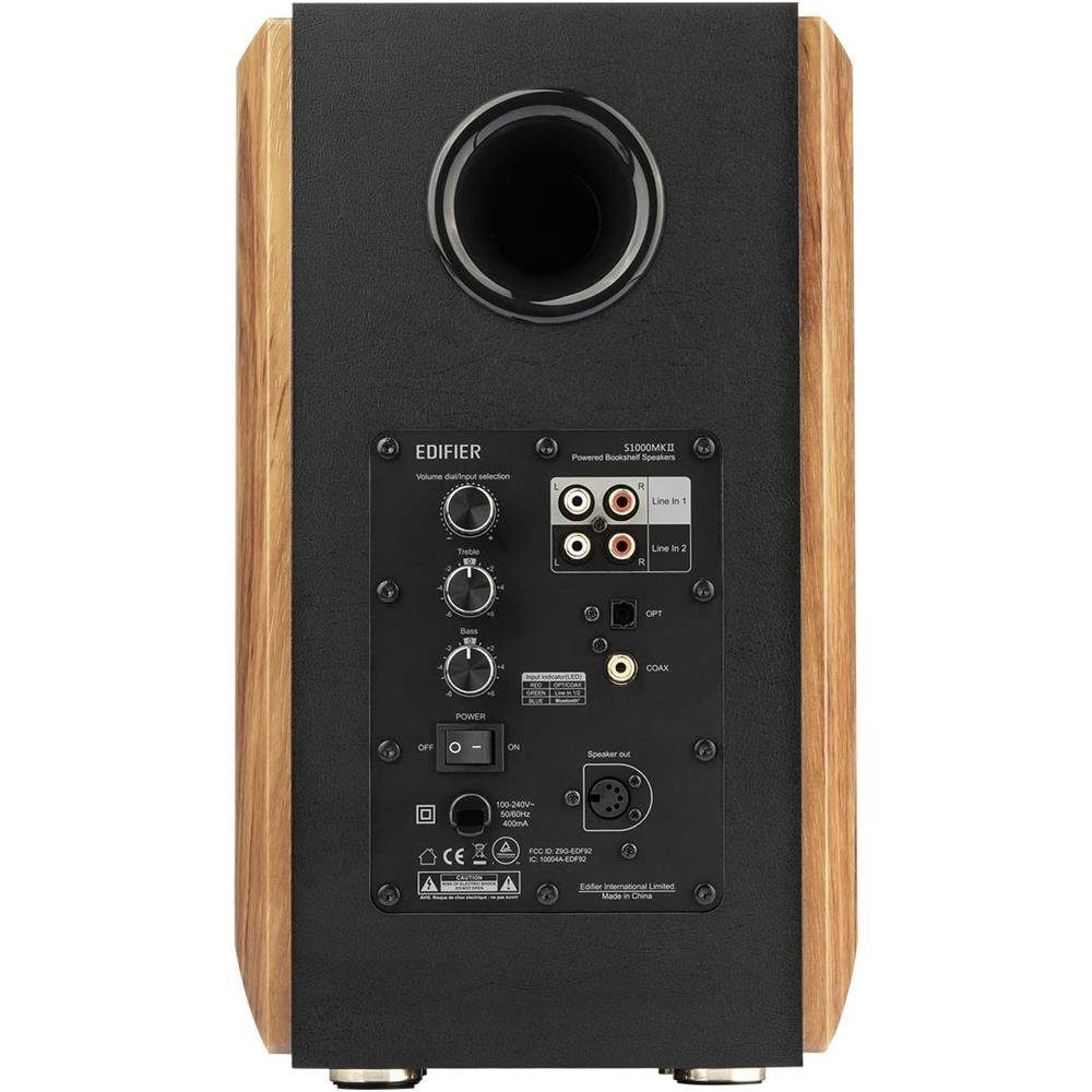 2.0 120 Edifier® W, Eingang, Regal-Lautsprecher (Bluetooth, S1000MKII Aktivmonitor-Nahfeldlautsprecher mit Class-D-Verstärker) optischer