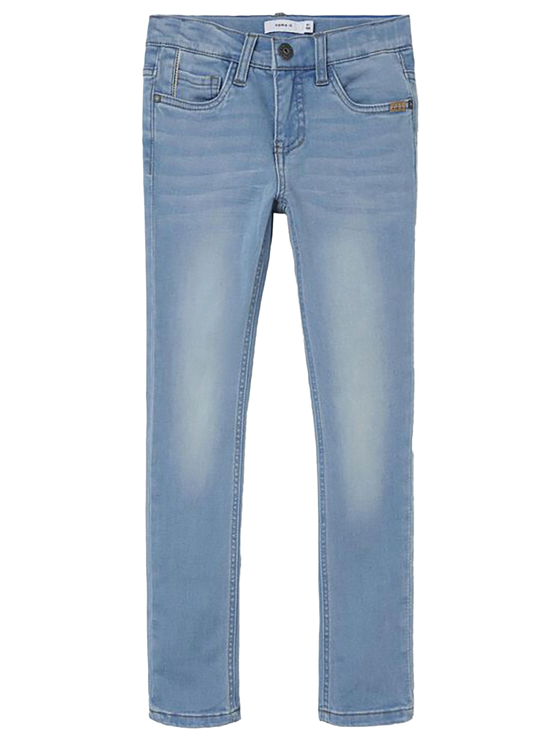 Name It Regular-fit-Jeans Stretch Slim Fit Used Look Verstellbarer für Jungen Baumwolle Normal Fit Einfarbig elastisch Reißverschluss