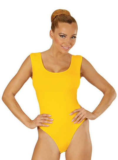 Widdmann Kostüm Ärmelloser Body gelb, Einfarbige Basics zum individuellen Kombinieren