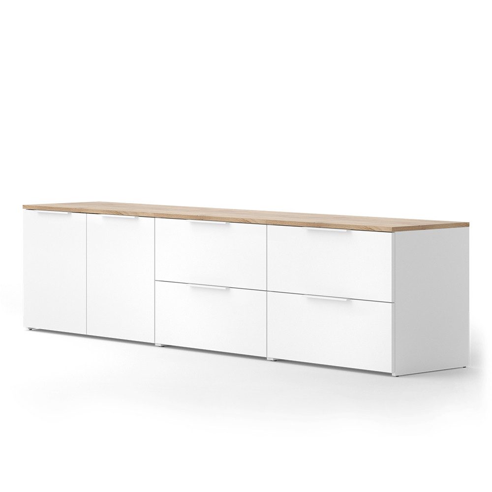 Vicco Wohnwand Wido, Weiß/Sonoma, 3 Teile günstig online kaufen