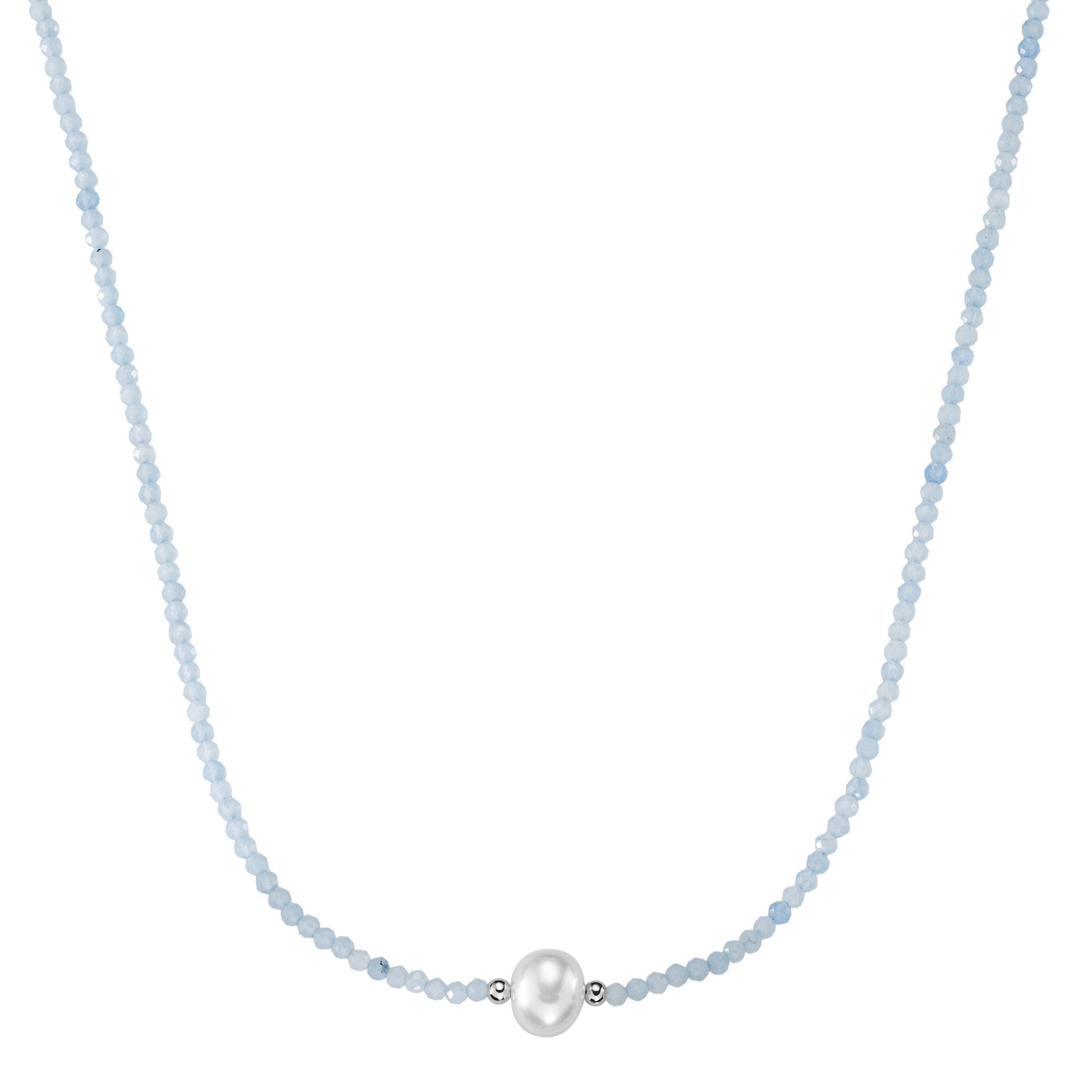 Smart Jewel Collier mit Stein-Kugeln + Muschelkern-Perle, Silber 925 günstig online kaufen