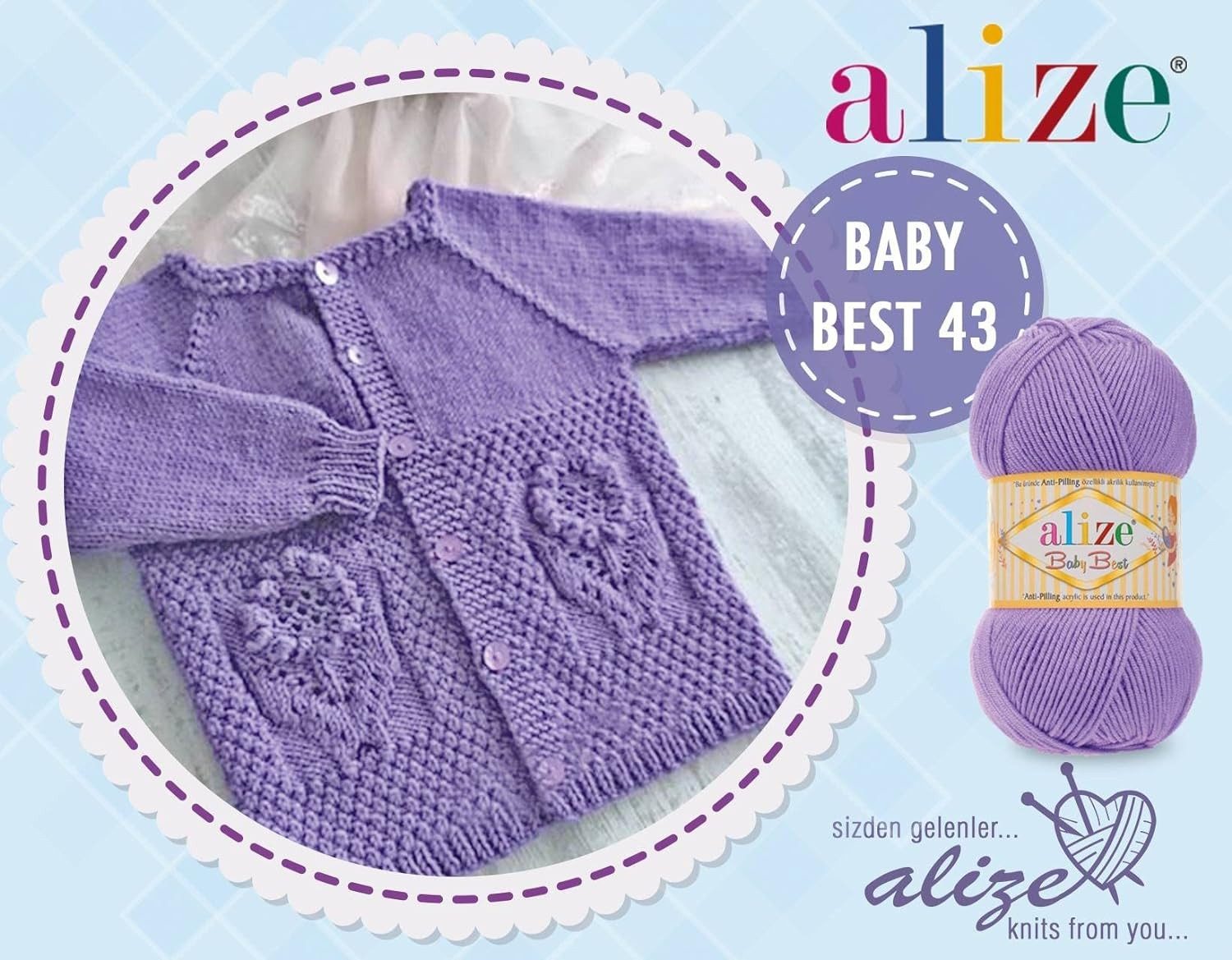 Alize 5 x ALIZE Baby Best 55 White Häkelwolle, 240 m, Babywolle,Viskose,Anti-Pilling,Babygarn – Bild 4 von 5