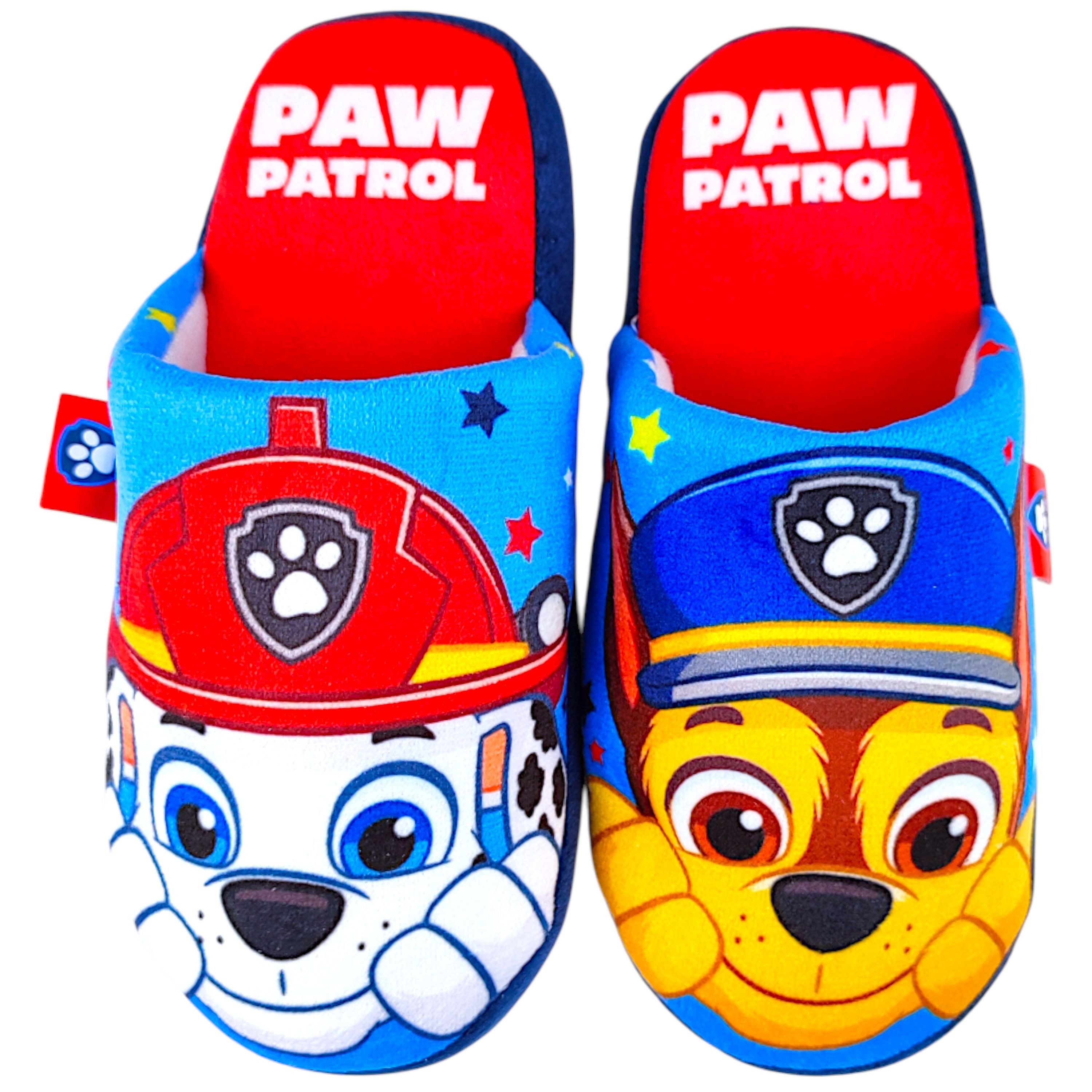 PAW PATROL Chase & Marshall Hausschuh Jungen Slipper Pantoffeln Gr. 26 - 32
