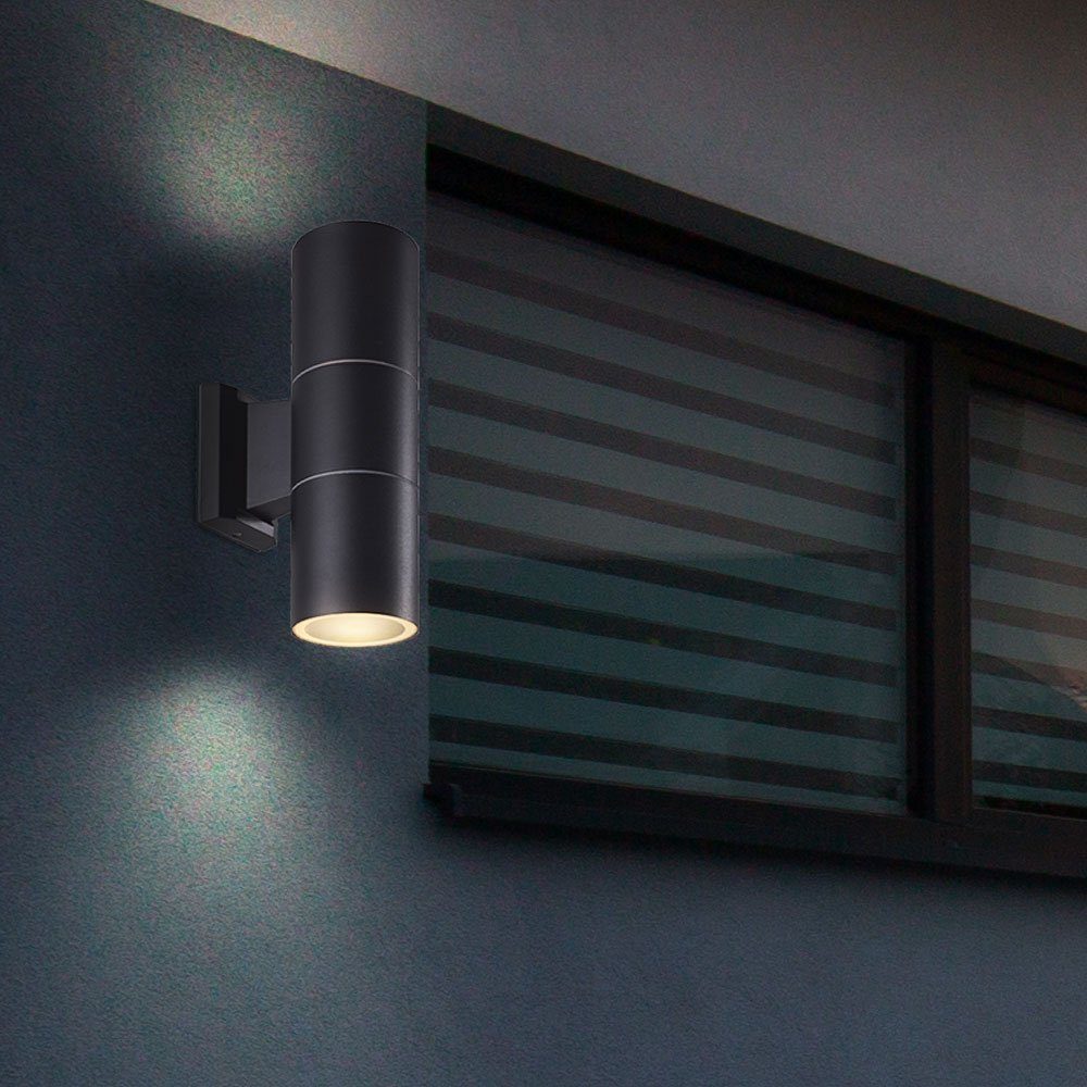 Außen nicht indirekte etc-shop Leuchtmittel Aussen Außen-Wandleuchte, Up inklusive, Wandlampe Fassadenleuchte Beleuchtung Down