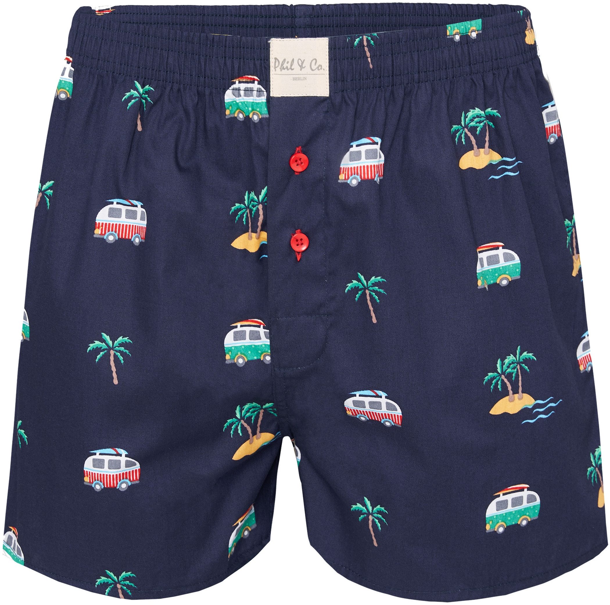 Phil & Co. Boxershorts 6 Phil & Co. Berlin Webboxer Herren american Boxer Boxershorts Shorts (1-St)