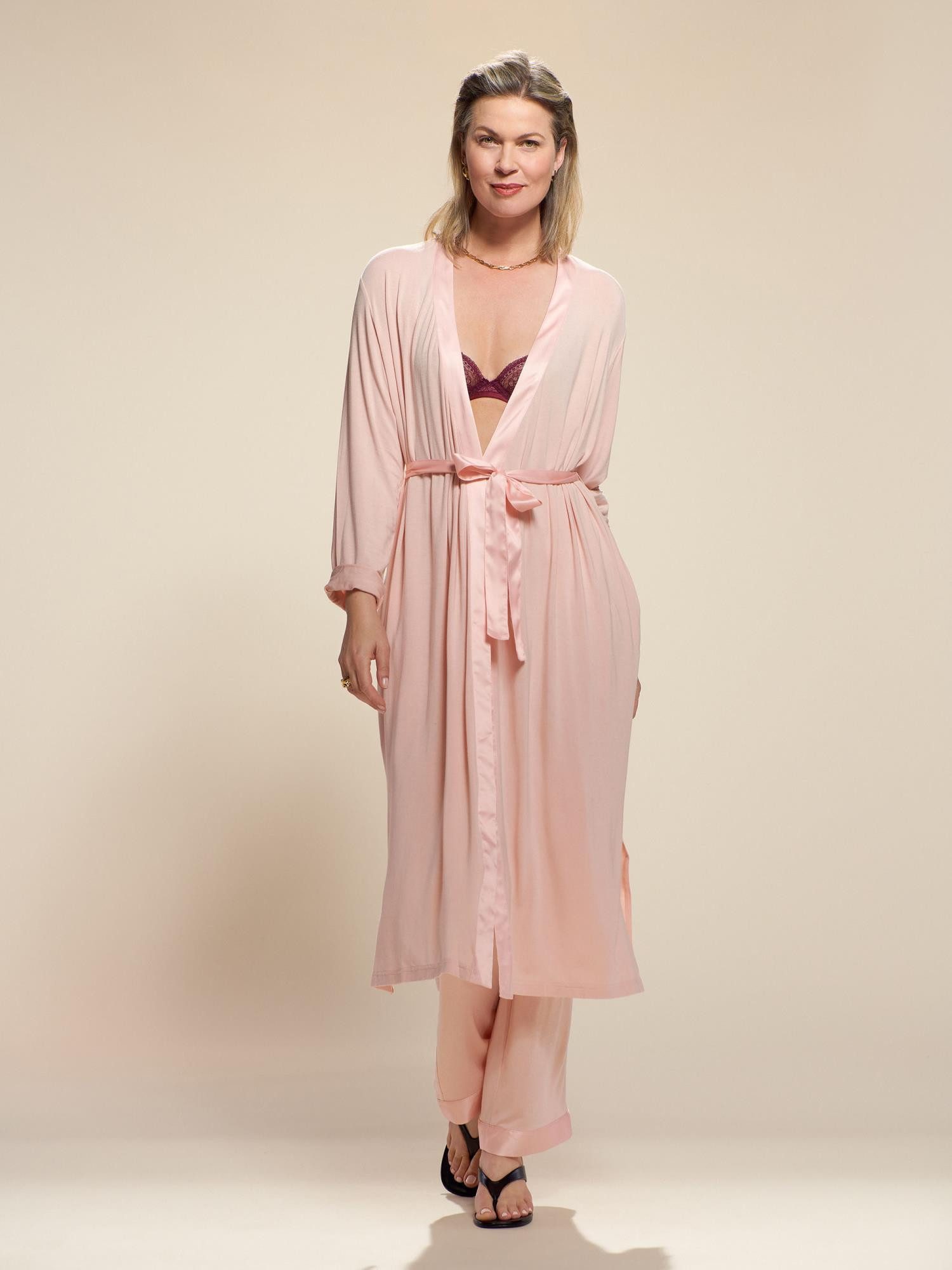 Essenza Kimono Ambre Uni, Langform, Kimono-Kragen, günstig online kaufen