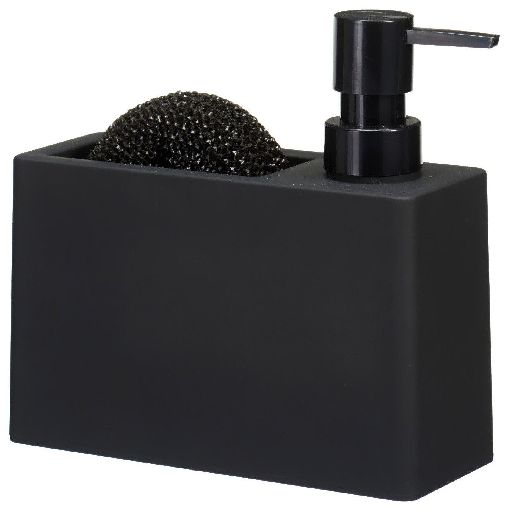 Excellent Houseware Geschirrständer Seifenspender mit Schwammhalter GRAIN aus Dolomit, 320 ml