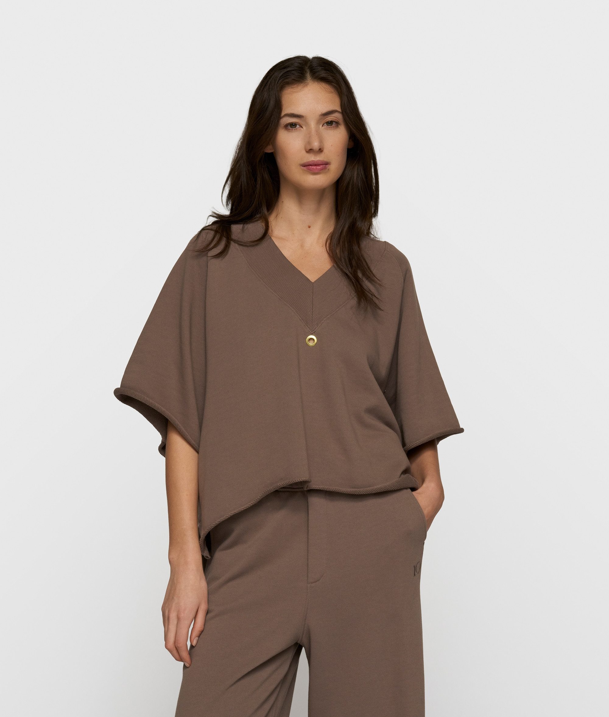 10DAYS Rundhalspullover short sleeve sweater v-neck