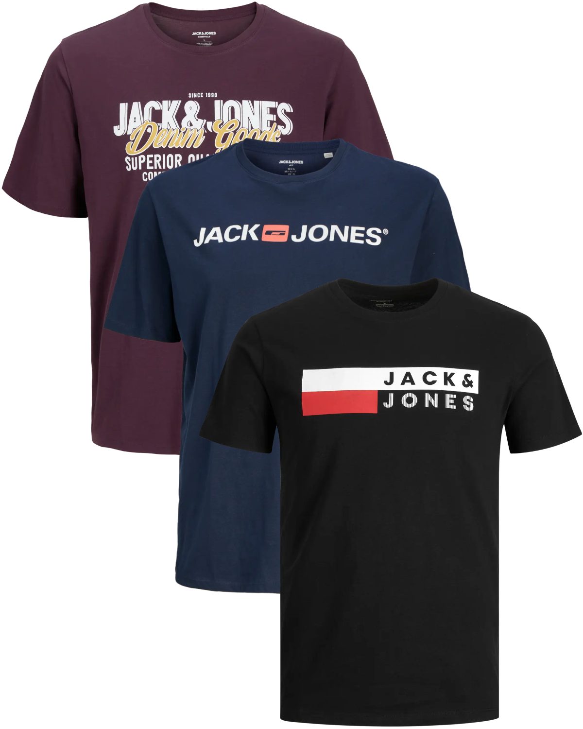 Jack & Jones PlusSize Print-Shirt (Spar-Set, 3er-Pack) Big Size Shirt Übergrößen Shirt