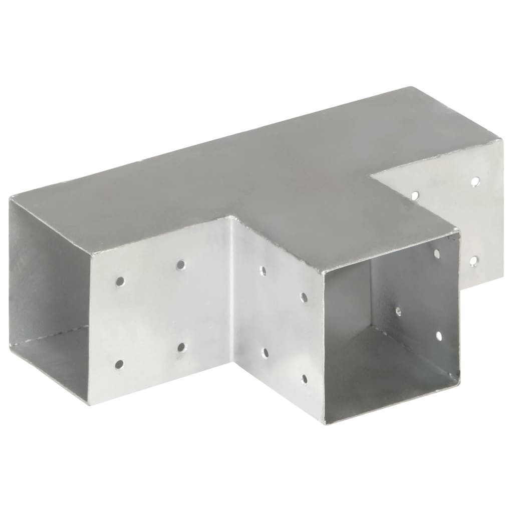 vidaXL Zaunpfosten Pfostenverbinder T-Form Verzinktes Metall 101 x 101 mm, (1-St)