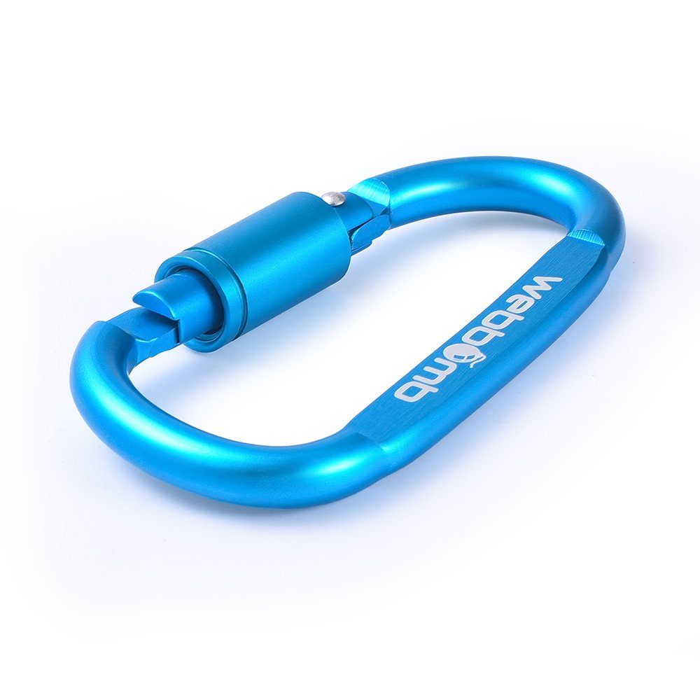 WEBBOMB Karabiner 8cm Schraubkarabiner Karabinerhaken + Schlüsselring Schlüsselanhänger, (2 St)