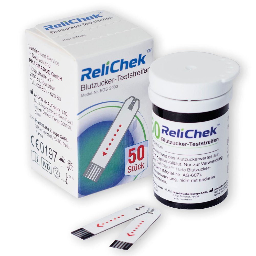 ReliChek Blutzucker-Teststreifen Halo, 50 Stück 1-St.