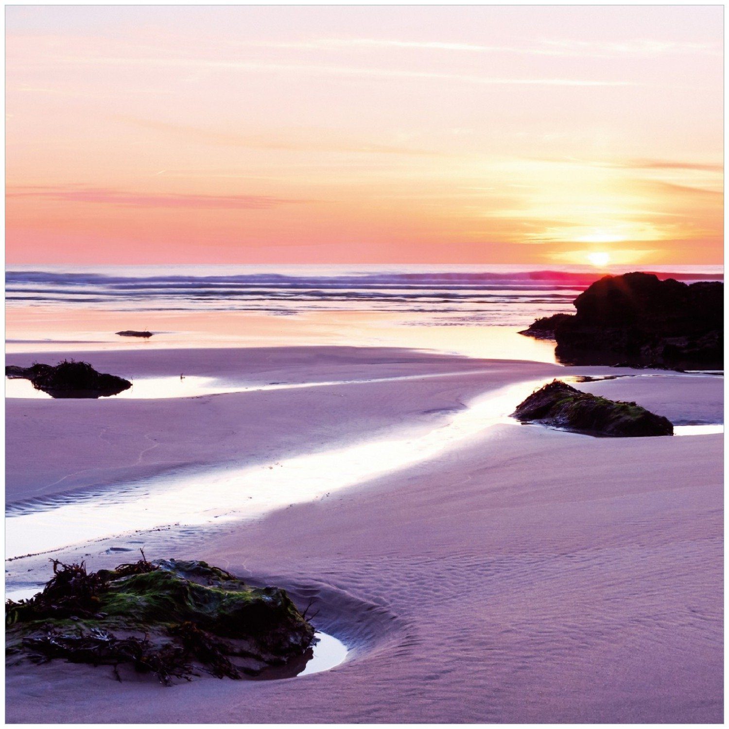 Strand Wallario Sonnenuntergang am einsamen Memoboard