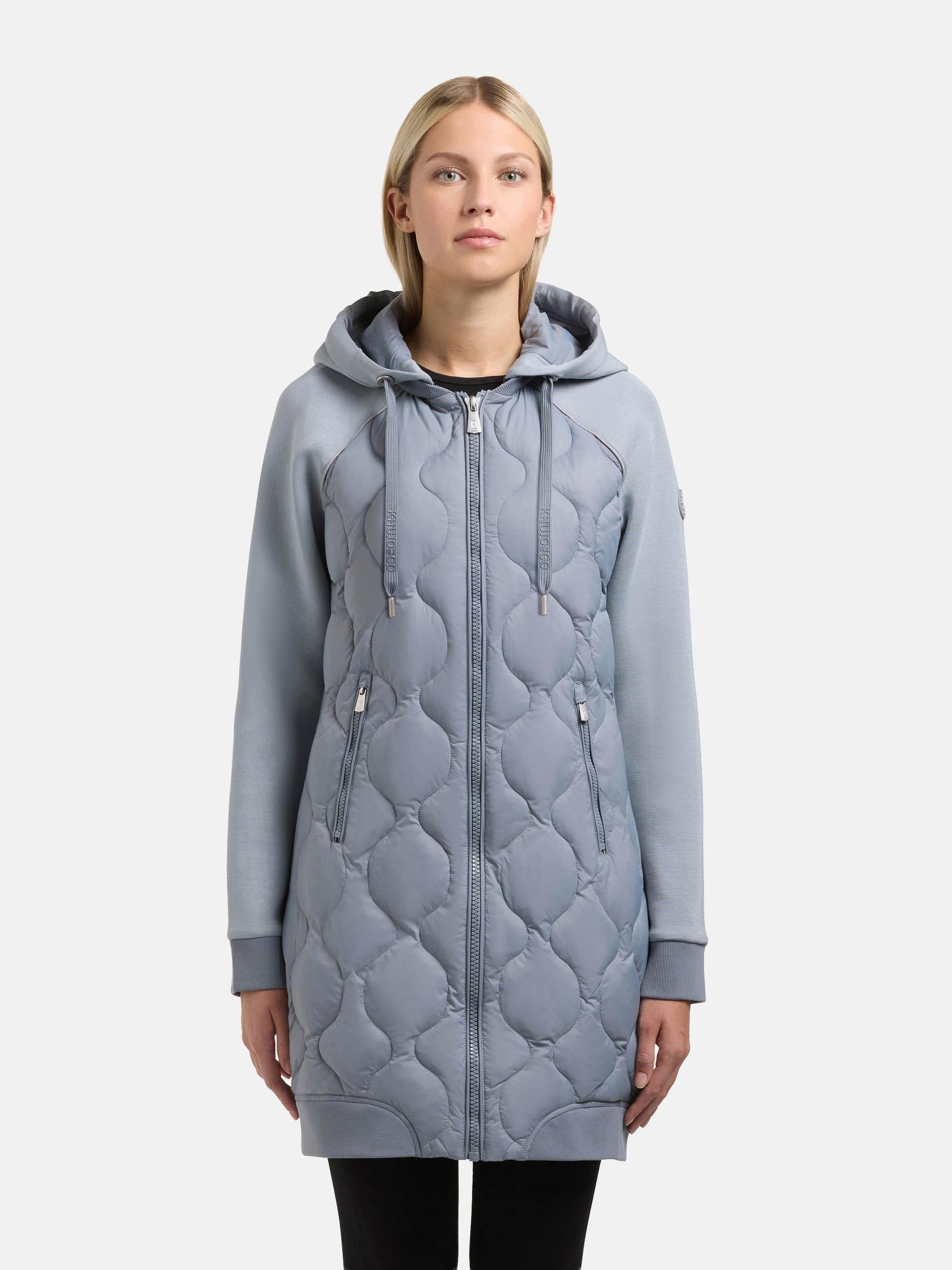 khujo Kurzmantel Nora Materialmix-Mantel mit abnehmbarer kapuze