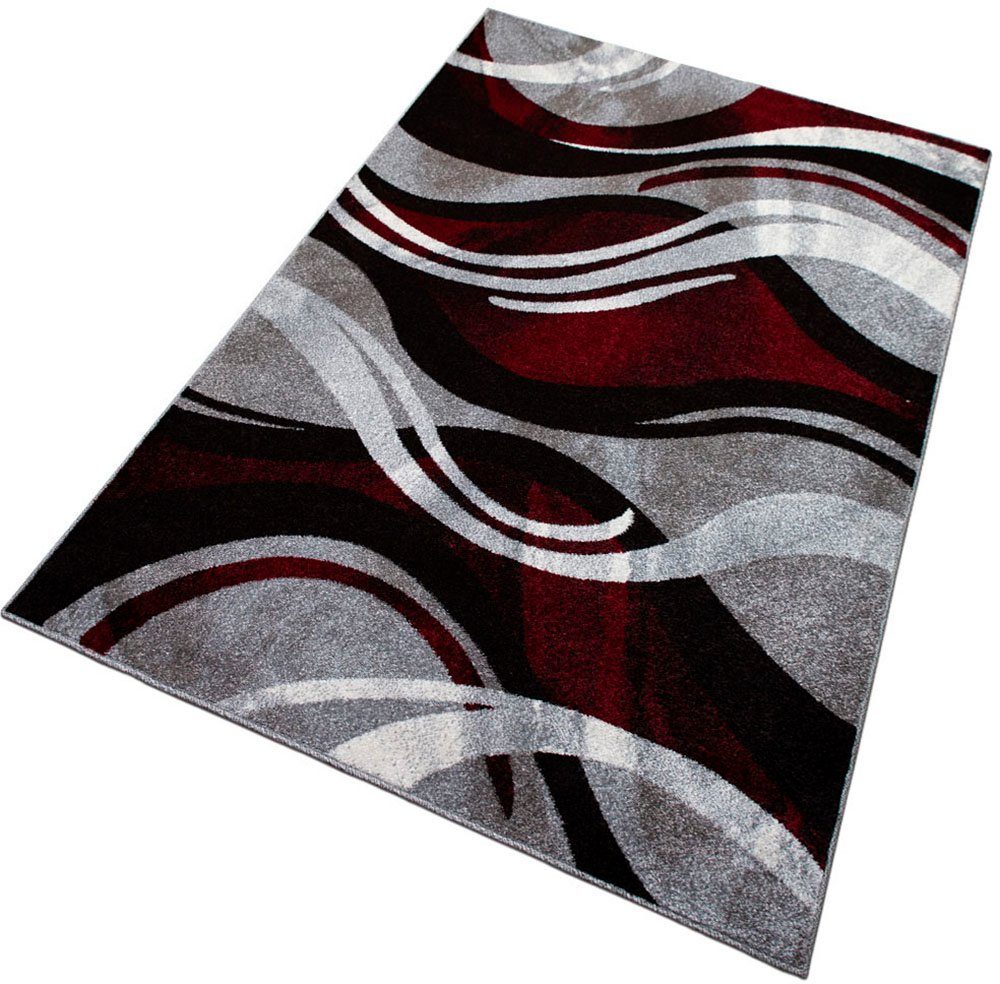 OTTO home Teppich Joas, rechteckig, Höhe: 9 mm, besonders weicher Kurzflor in modernem Wellen Muster, leichter Glanz