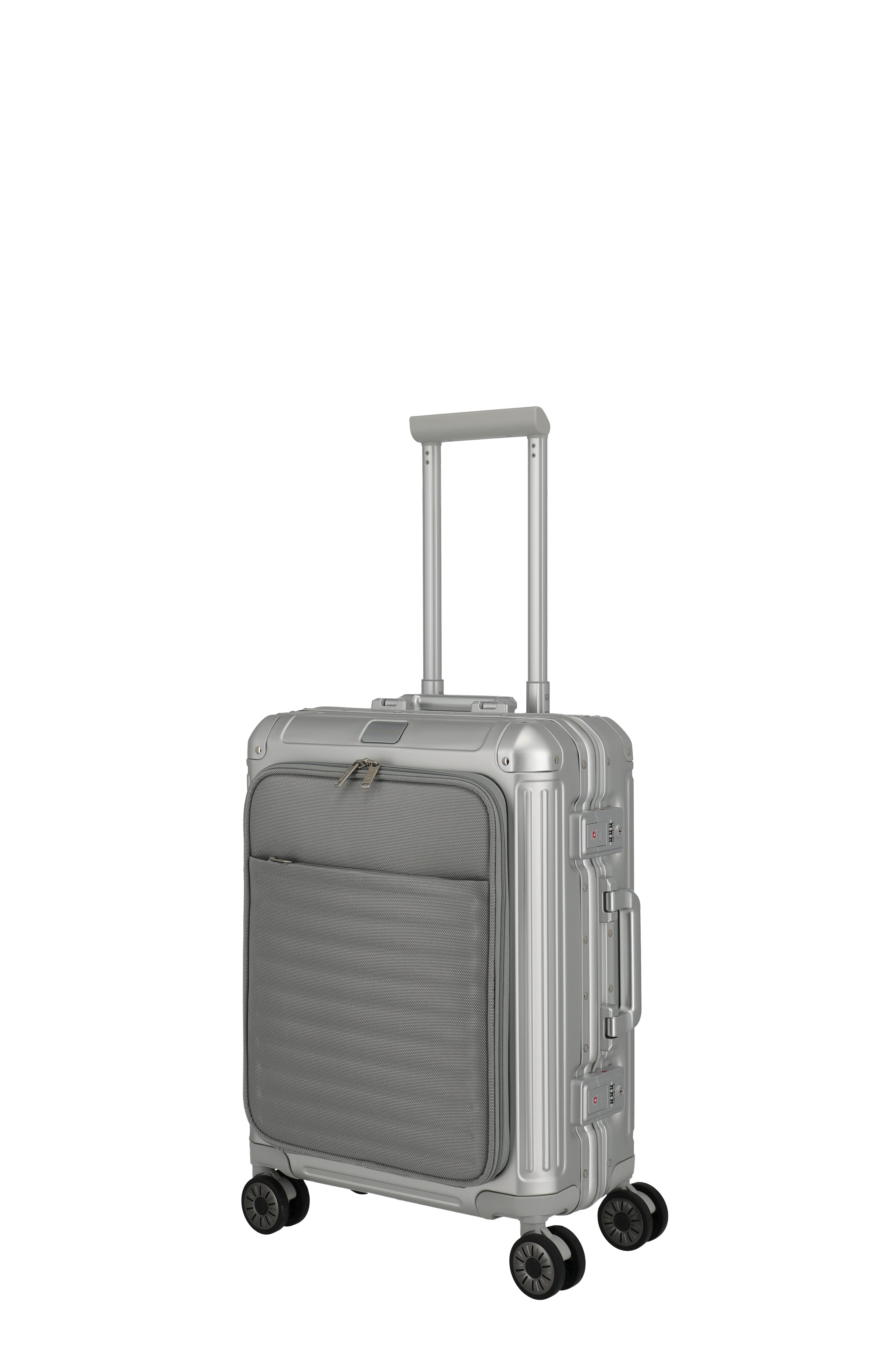 travelite Hartschalen-Trolley NEXT Aluminium Rahmenkoffer, 4 Rollen, variable Packplatte, Packwand und durchdachte Innenaufteilung von Travelite