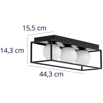 Uniprodo Pendelleuchte Deckenleuchte 30 W 3 Glaskugeln Deckenlampe Wohnzimmer Schlafzimmer